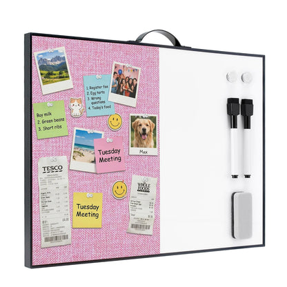 TSJ OFFICE Small White Board - 16" X 12" Portable Black Aluminum Framed Whiteboard, Magnetic Dry Erase Board with a Handle, to Do List Notepad for Office, Home, School
