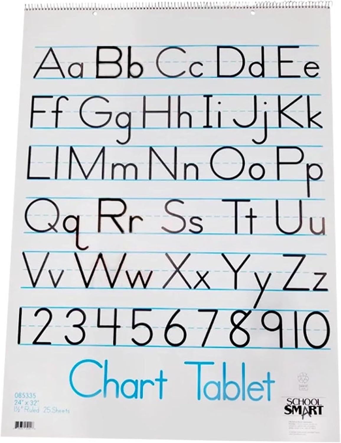 School Smart Chart Paper Pad, 32 x 24 Inches, 1-1/2 Inch Rule, 25 Sheets