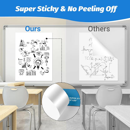 AFMAT Sticky Easel Pads, 25 in x 30 in Chart Paper for Teachers, Ink Bleed-Through Resistant Flip Chart Paper for Office/Classroom/Whiteboard/Wall, Large Self Stick Easel Paper, 30 Sheets/Pad, 6 Pads