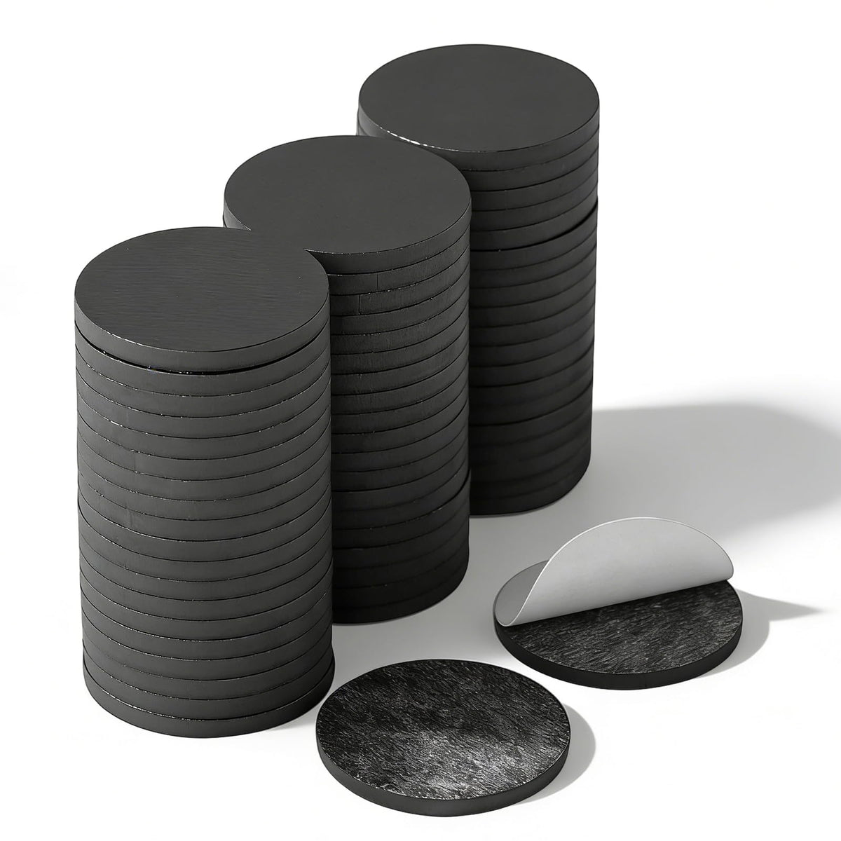 Towjug Round Magnets with Adhesive Backing 0.8" x 0.08", 30 Magnetic Dots