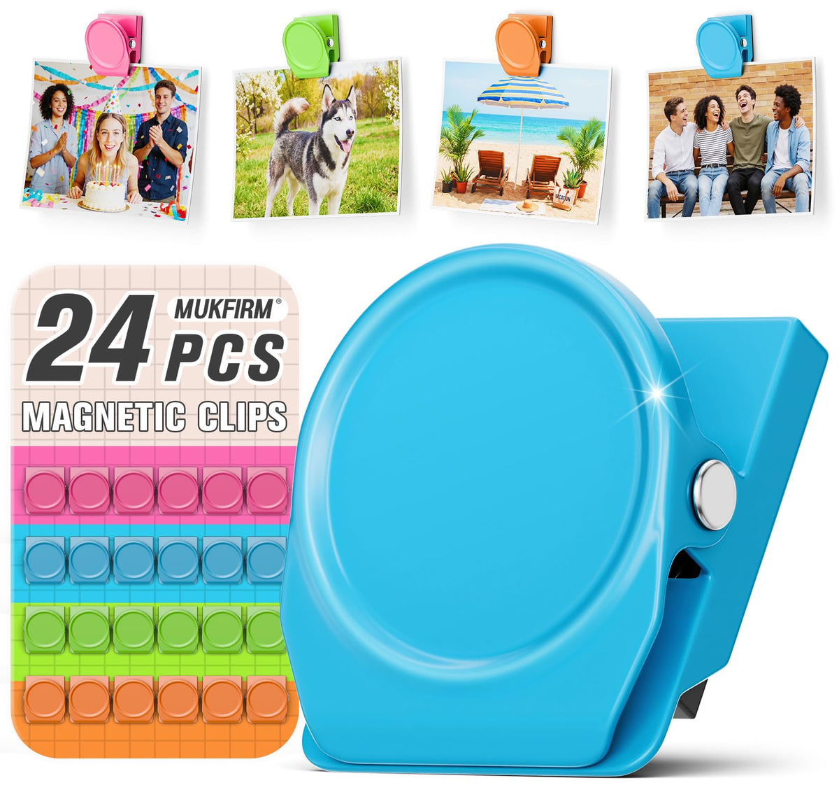 12 Pack Large Magnetic Clips Heavy Duty, Strong Magnet Clips for Notes