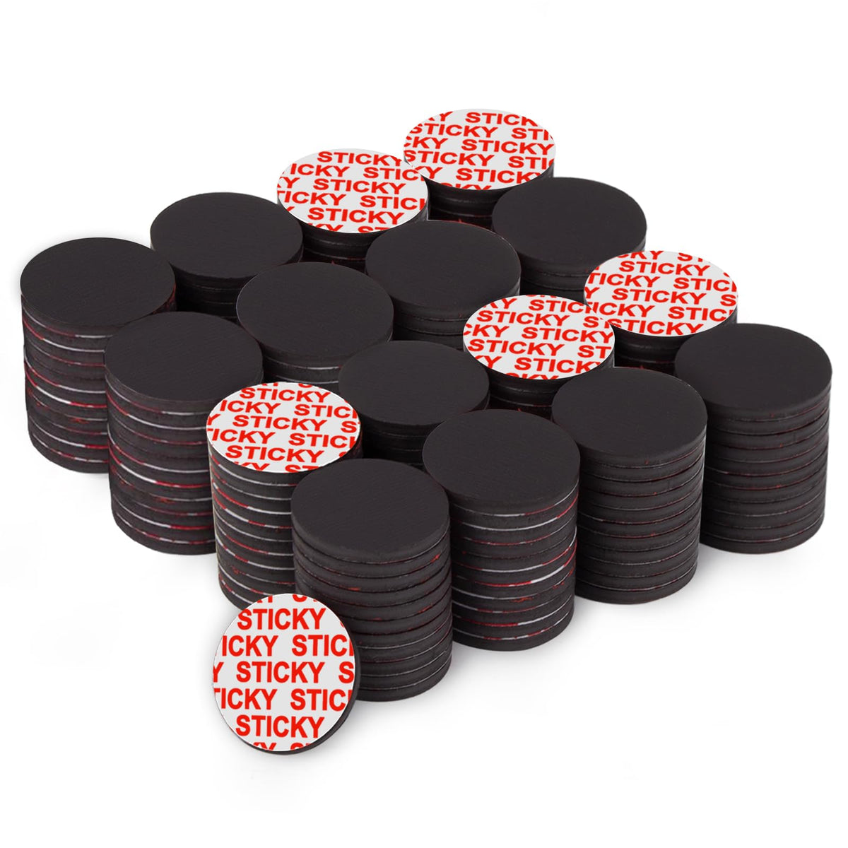 Towjug Round Magnets with Adhesive Backing 0.8" x 0.08", 30 Magnetic Dots