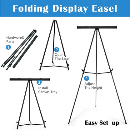 Falling in Art 63 1/2'' Lightweight Aluminum Flip Chart Display Easel Stand