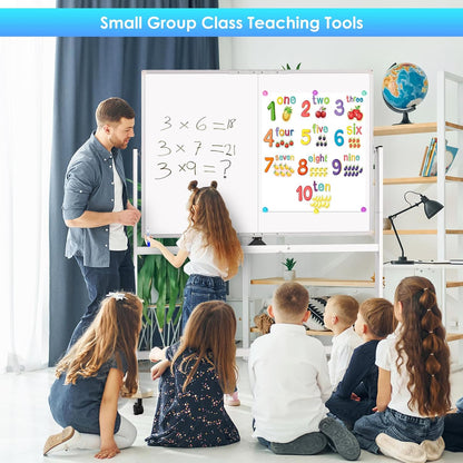 Maxtek Rolling Whiteboard 48 x 36 in Large Magnetic White Board on Wheels