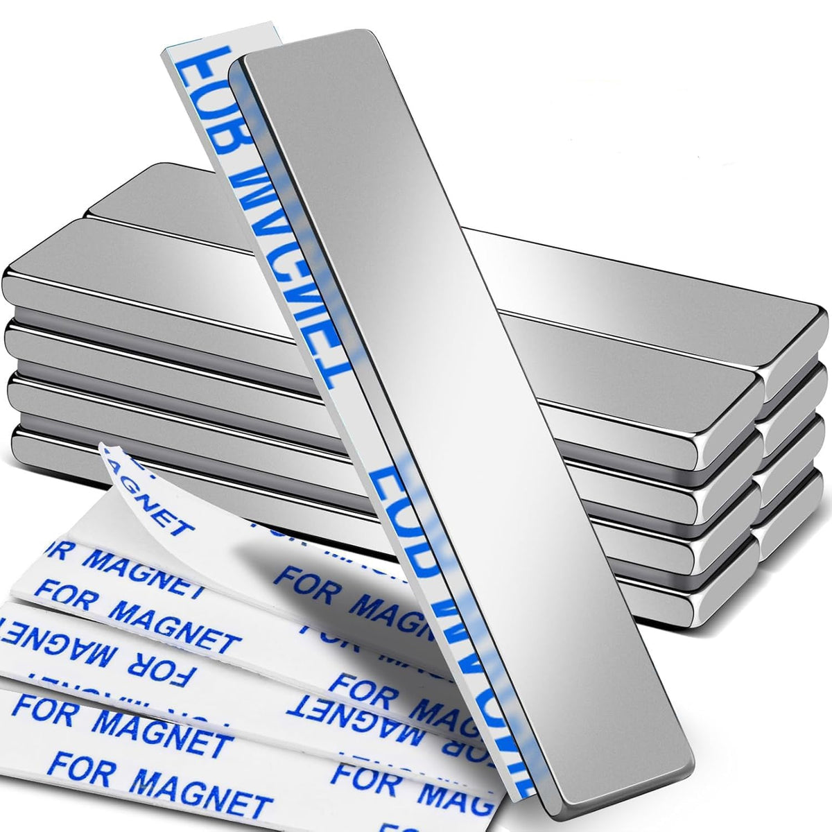 DIYMAG Strong Magnets, 12 Pack Neodymium Magnetic Strips Adhensive Backing