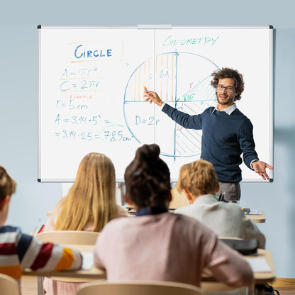 VIZ-PRO Magnetic Dry Erase Whiteboard, 48 x 36 Inches, Foldable