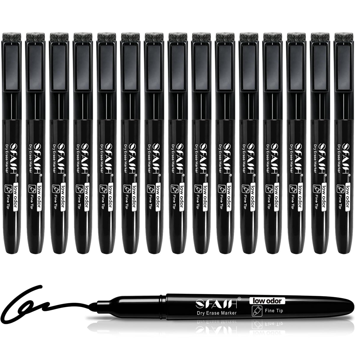 SFAIH 15 Colors Magnetic Dry Erase Markers, 0.7mm Ultra Fine, with Eraser