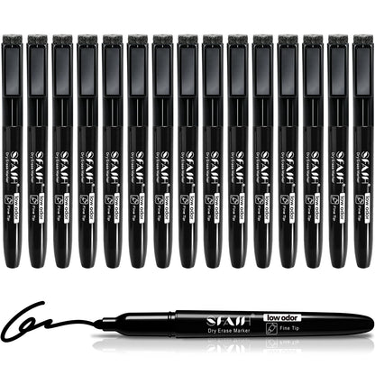 SFAIH 15 Colors Magnetic Dry Erase Markers, 0.7mm Ultra Fine, with Eraser
