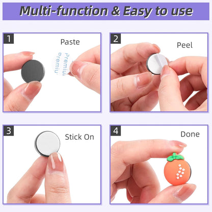 VNDUEEY 100Pcs Strong Magnets with Adhesive Backing, 0.7 * 0.12 inch Small Round Magnets for Crafts, Circle Magnet Ceramic Magnet for Fridge, DIY, Science Projects, Whiteboard (Black)
