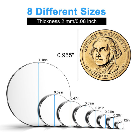 Magnets, 8 Different Sizes Small Round Magnetic 600 Pack
