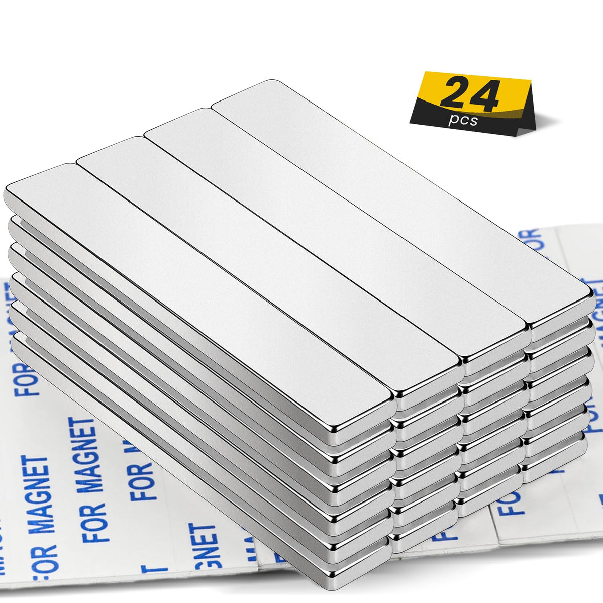 DIYMAG Strong Magnets, 12 Pack Neodymium Magnetic Strips Adhensive Backing