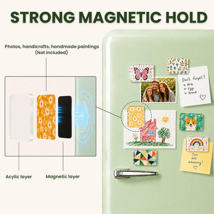20PCS DIY Rectangle Fridge Magnet Kit,Clear Acrylic Magnets Kit