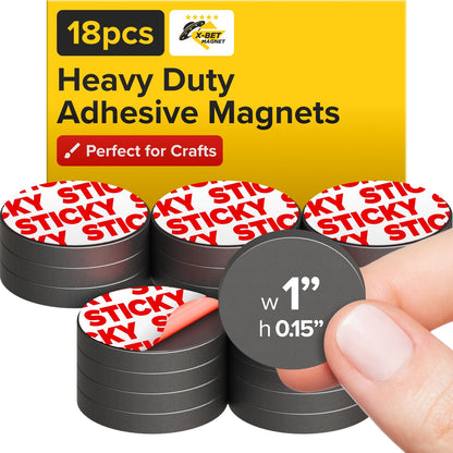 Strong Ceramic Round Adhesive Magnets, 0.7x0.12 (18x3mm), 100 Pcs