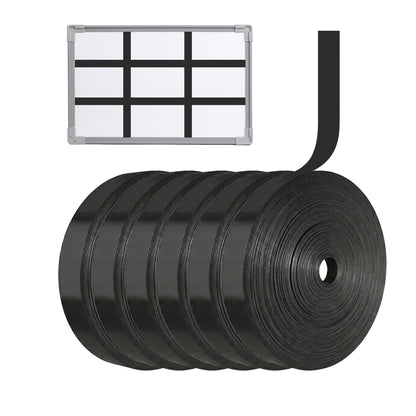 Magnetic Whiteboard Tape for Office,Fine Line Gridding Tape - 1/5 in x 40 yd x 24 mil,High Energy Thin Strip Magnets,Black 120 Feet