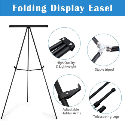Falling in Art 63 1/2'' Lightweight Aluminum Flip Chart Display Easel Stand