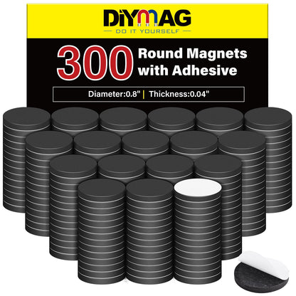 DIYMAG Magnets with Adhesive Backing 300Pcs Squares 0.8 x 0.04inch