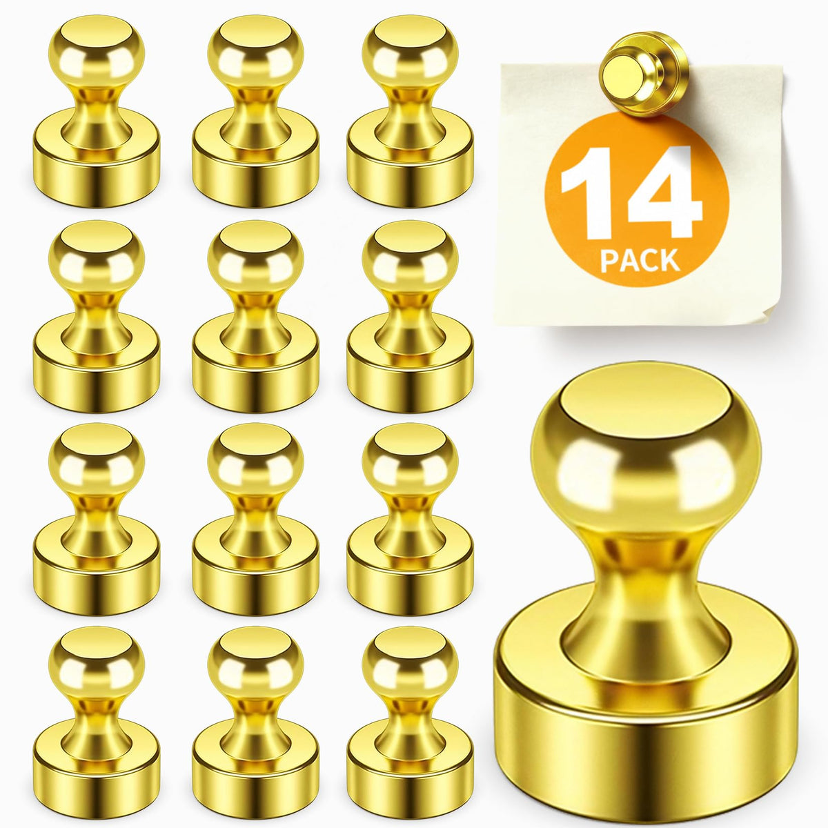 FINDMAG Fridge Magnets, Magnets for Whiteboard, Kitchen, 14 Pack, Colorful