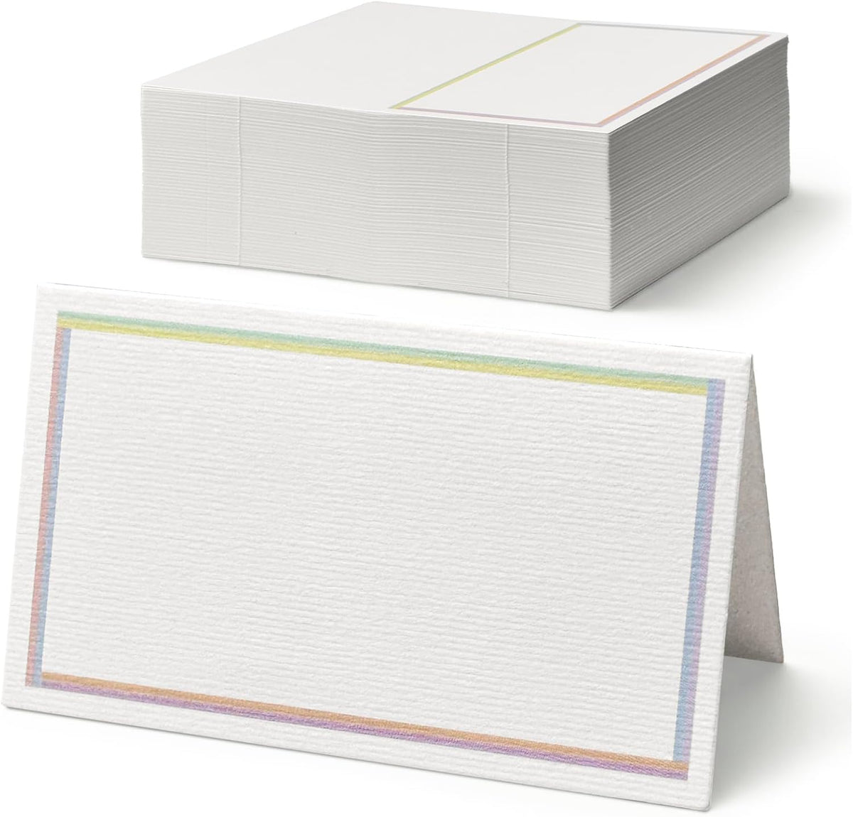 Place Cards for Weddings, 100-Count Table Name Cards, Blank Tent Cards, Seating Placecards for Dinner Parties, Banquets, Events, Pastel Promise