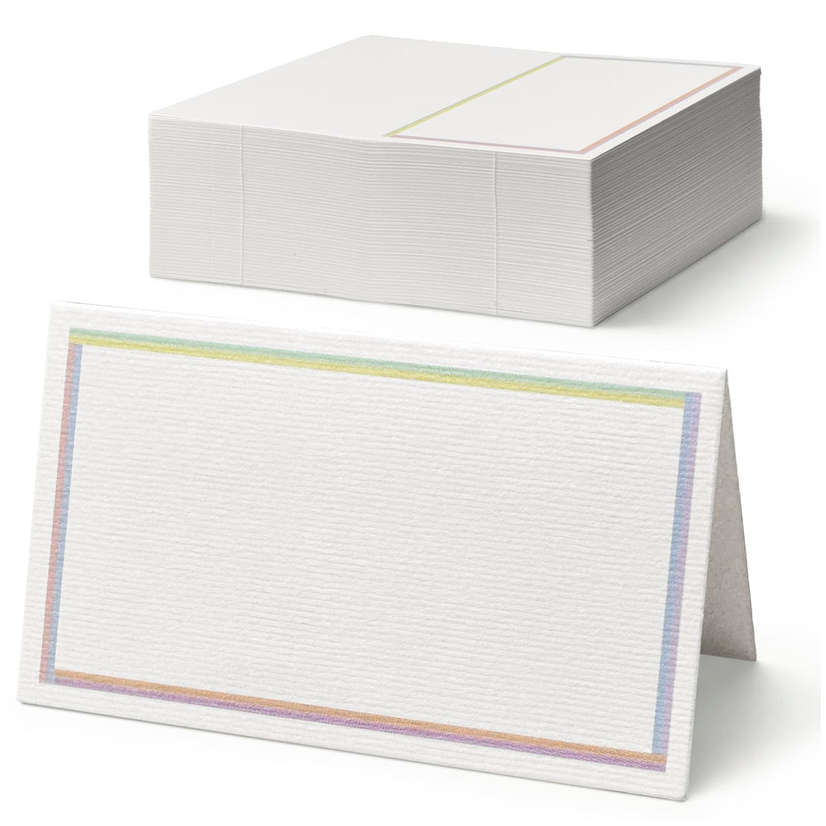 Place Cards for Weddings, 100-Count Table Name Cards, Blank Tent Cards, Seating Placecards for Dinner Parties, Banquets, Events, Pastel Promise