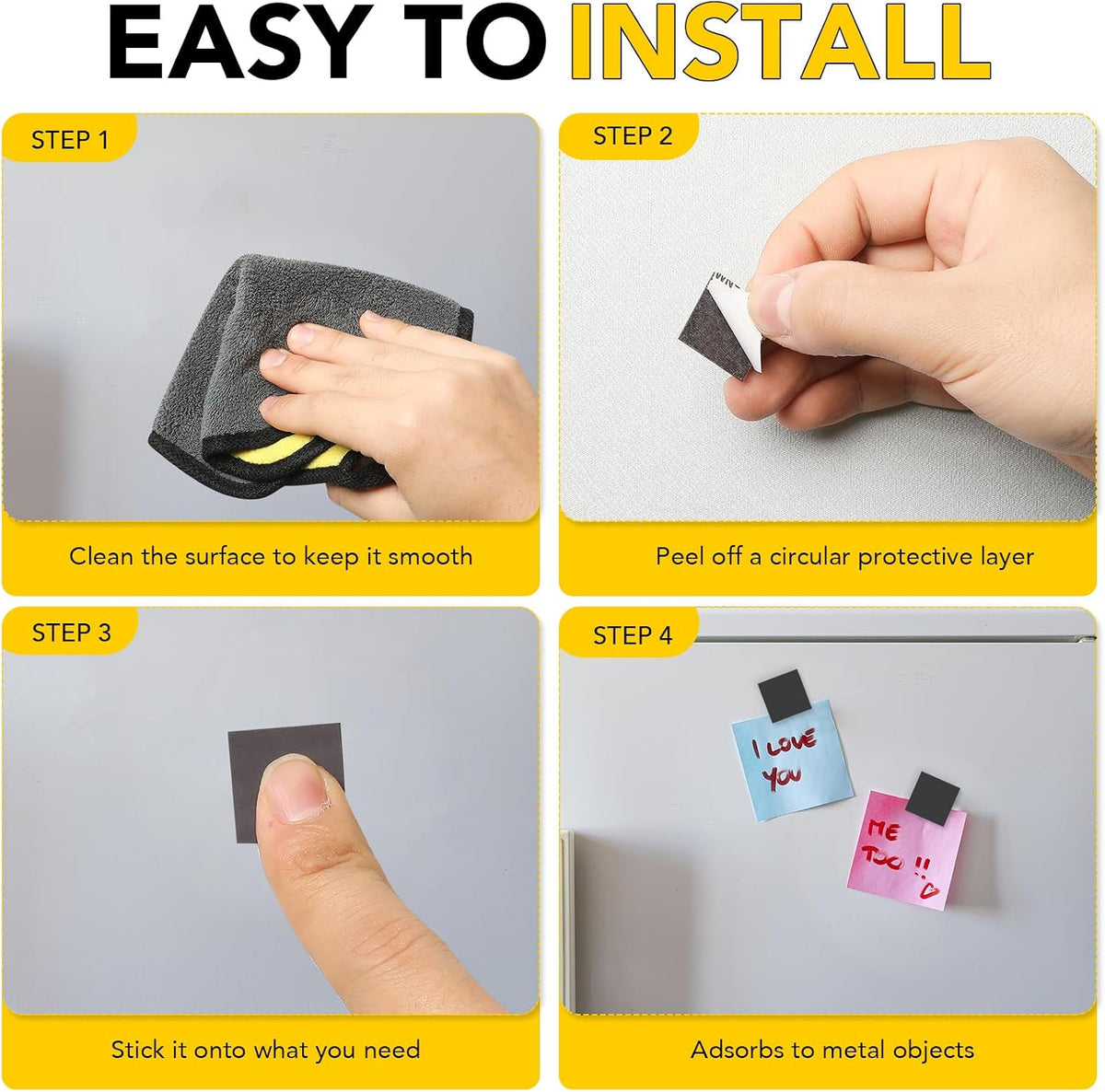 DIYMAG Magnets with Adhesive Backing 300Pcs Squares 0.8 x 0.04inch