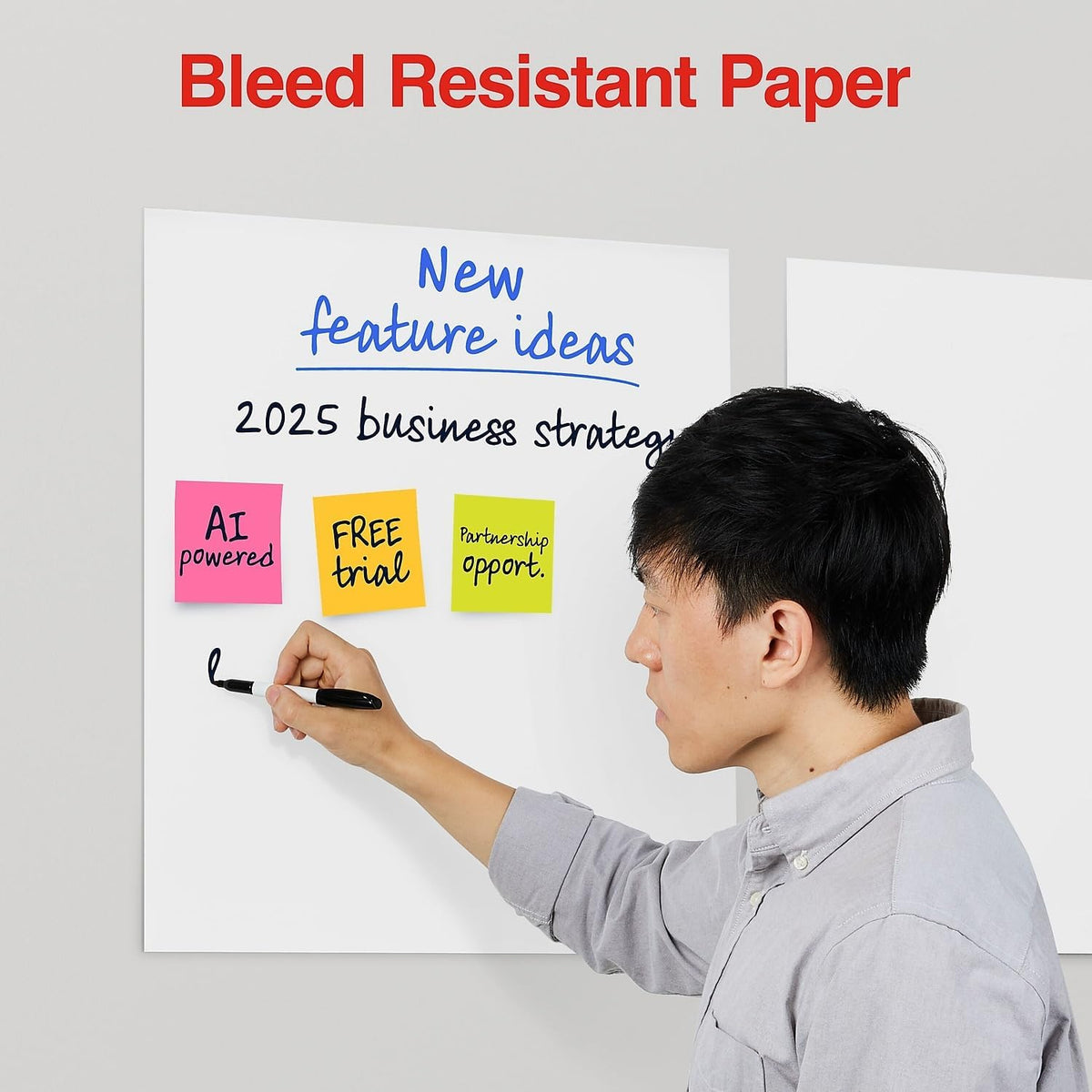 Staples Stickies Tabletop Easel Pad, 20x23 Inch, White, 20 Sheets