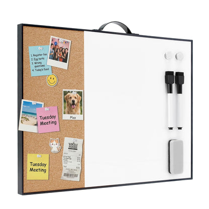 TSJ OFFICE Small White Board - 16" X 12" Portable Black Aluminum Framed Whiteboard, Magnetic Dry Erase Board with a Handle, to Do List Notepad for Office, Home, School
