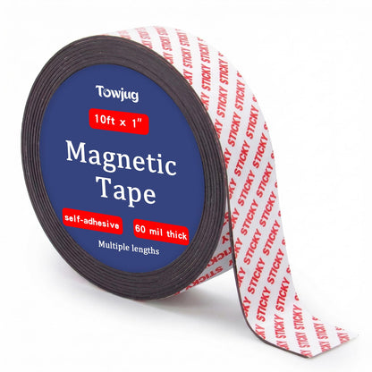 Towjug Magnetic Tape 10ft x 1/2in Fridge Magnets with Adhesive Backing Roll