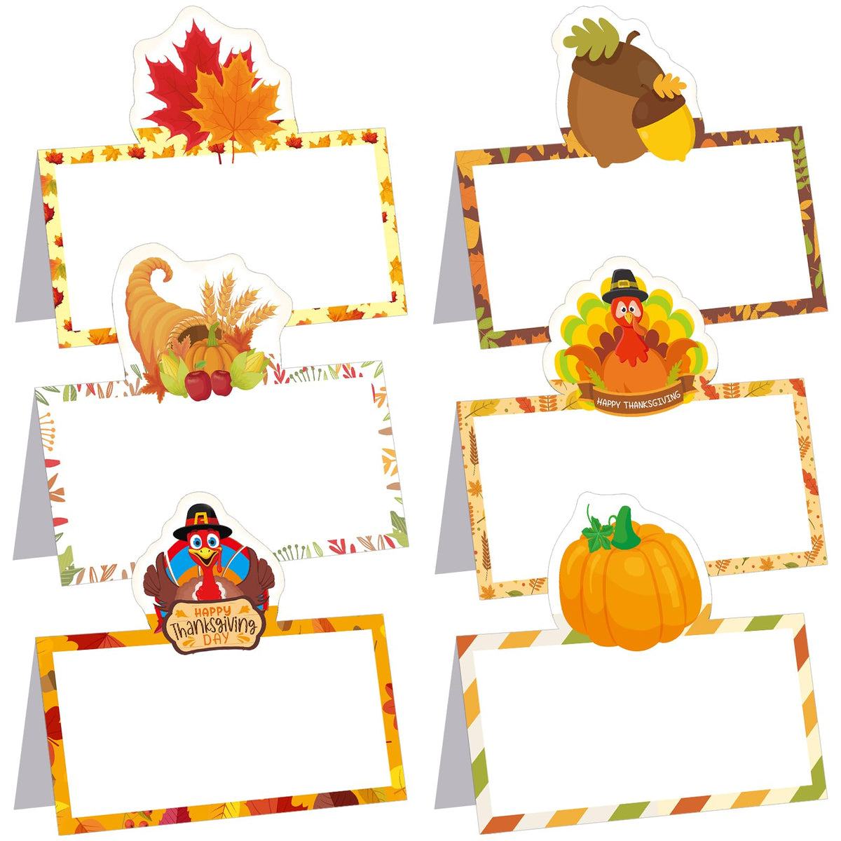 48 Pcs Halloween Place Cards Skeleton Gothic Spider Ghost Placecard Holders Greeting Cards Pumpkin Seating Name Tents for Wedding Dinner Halloween Party Table Birthday Supplies