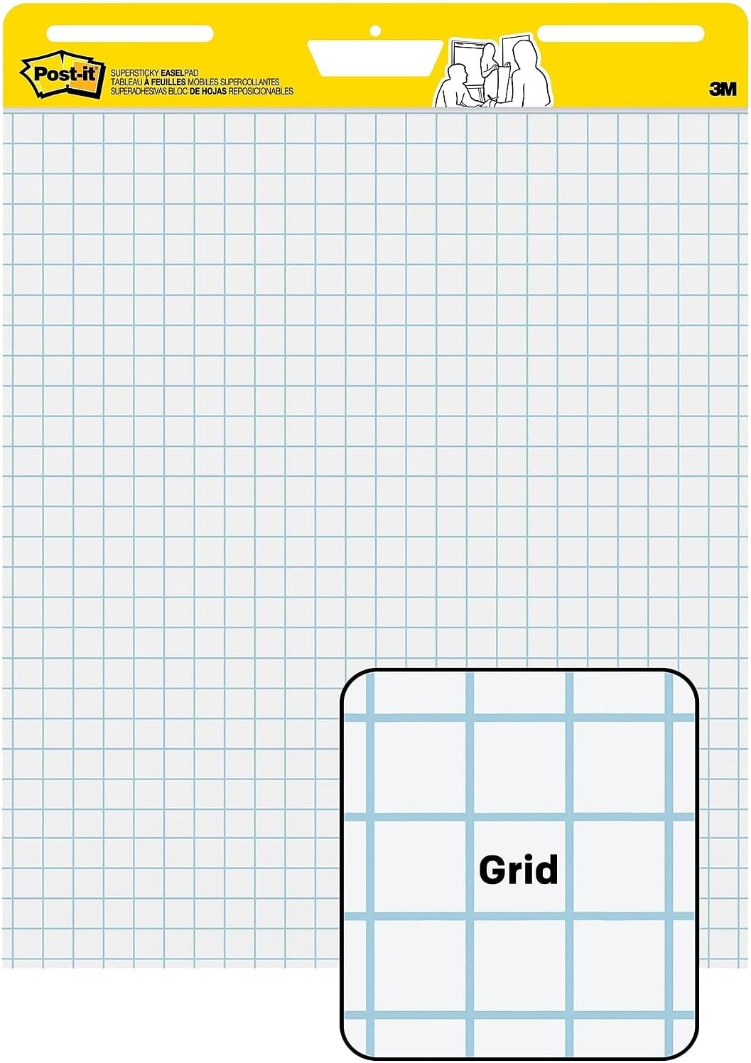 Post-it Super Sticky Easel Pad, 25 x 30 in, White Grid, 4 Pads