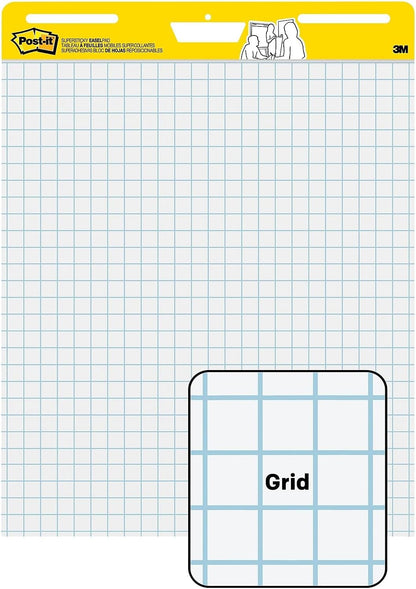 Post-it Super Sticky Easel Pad, 25 x 30 in, White Grid, 4 Pads