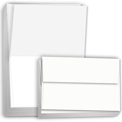 Hamilco White 80lb Cover Heavy A2 Tent Cards for Weddings & RSVP (100PK)