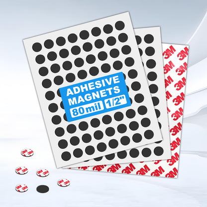 Small Magnets with Adhesive Backing for Crafts,Self Sticky Magnetic Sticker,Round Adhesive Dot Magnets for Classroom (36Pcs Circle 3/4 X 0.08 Rubber Magnets)