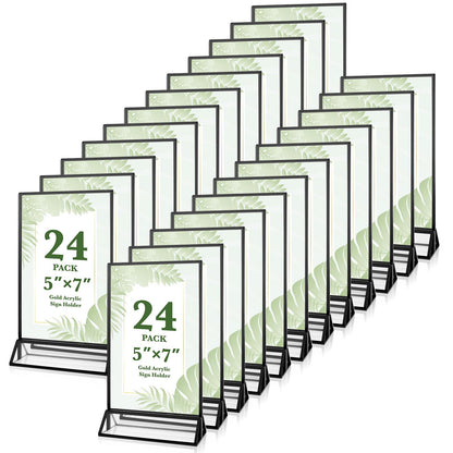 12 Pack Gold Acrylic Sign Holders 4x6 Menu Flyer Holder