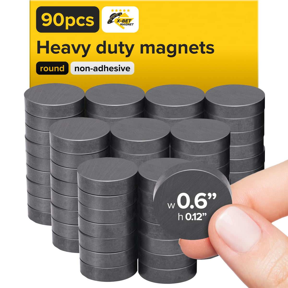 Strong Ceramic Round Adhesive Magnets, 0.7x0.12 (18x3mm), 100 Pcs
