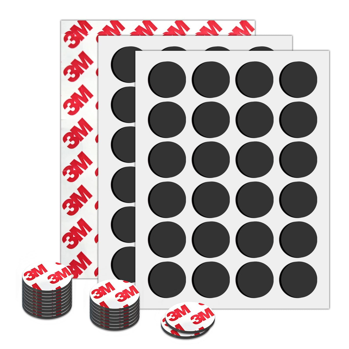 Small Magnets with Adhesive Backing for Crafts,Self Sticky Magnetic Sticker,Round Adhesive Dot Magnets for Classroom (36Pcs Circle 3/4 X 0.08 Rubber Magnets)