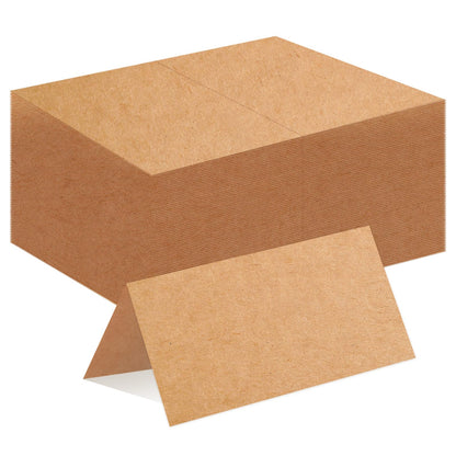 150 Pack 2 x 3.5" Folded Place Blank Note Tent Cards 92lb/250gsm (Cream)