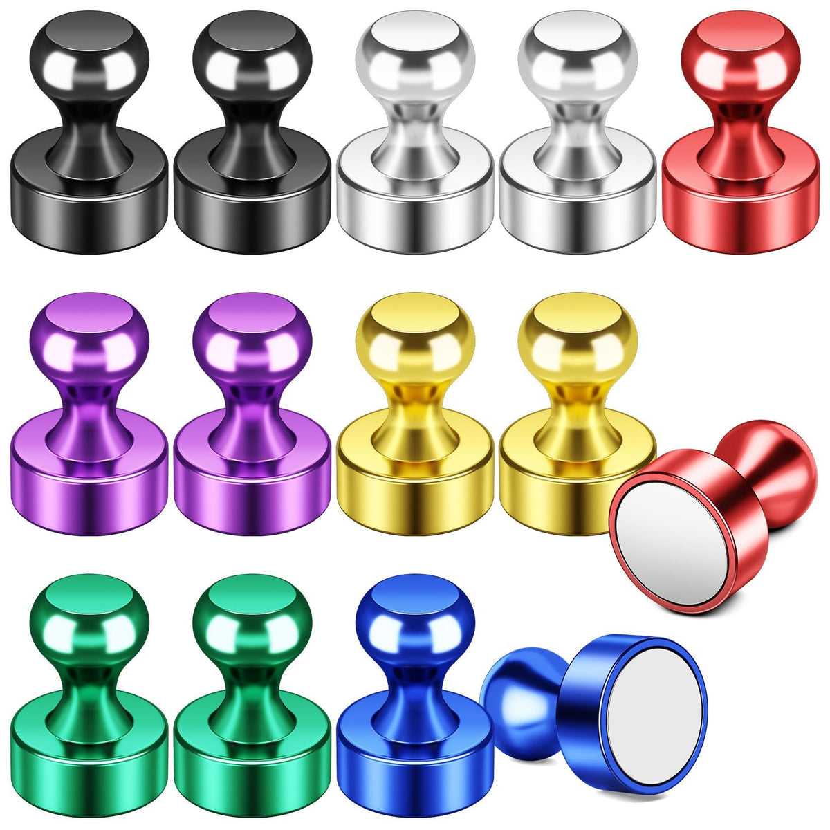 FINDMAG Fridge Magnets, Magnets for Whiteboard, Kitchen, 14 Pack, Colorful