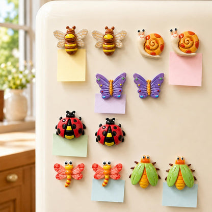6pcs Insect Butterfly Fridge Magnets, Suitable for Kitchen, Office, Whiteboard, Dishwasher, Vibrant Colors, Gift for Christmas Fun Design with Colorful Patterns, Thanksgiving