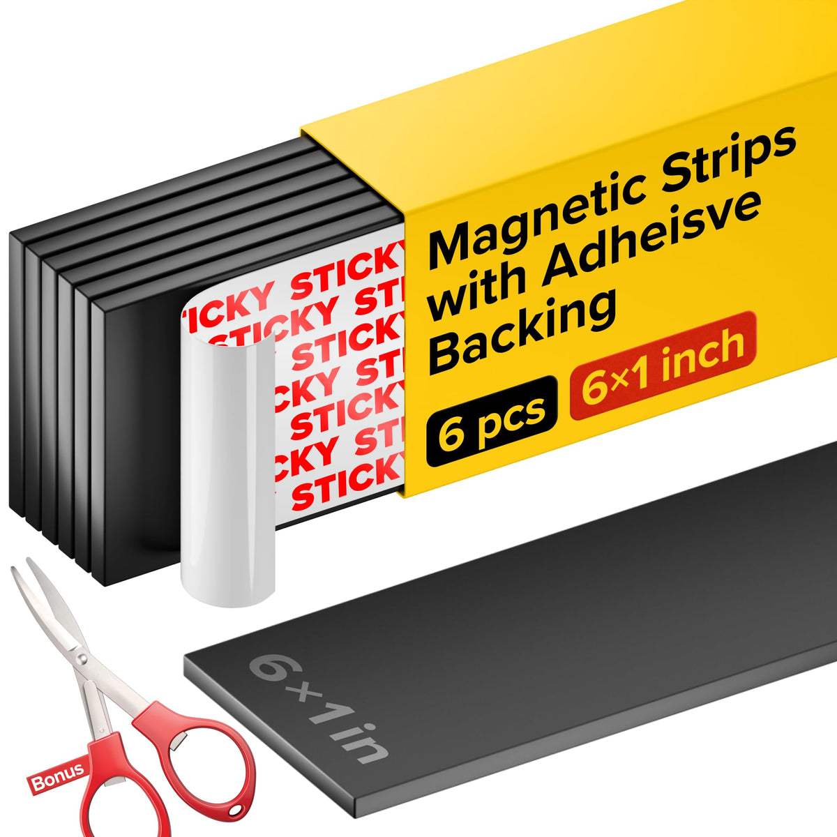 Super Sticky Magnetic Tape for DIY & Crafts, 20ft x 1/2in (6m x 1.25cm)