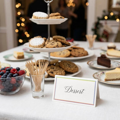 Place Cards for Weddings, 100-Count Table Name Cards, Blank Tent Cards, Seating Placecards for Dinner Parties, Banquets, Events, Pastel Promise