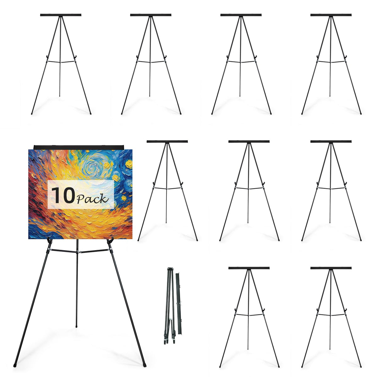 Falling in Art 63 1/2'' Lightweight Aluminum Flip Chart Display Easel Stand