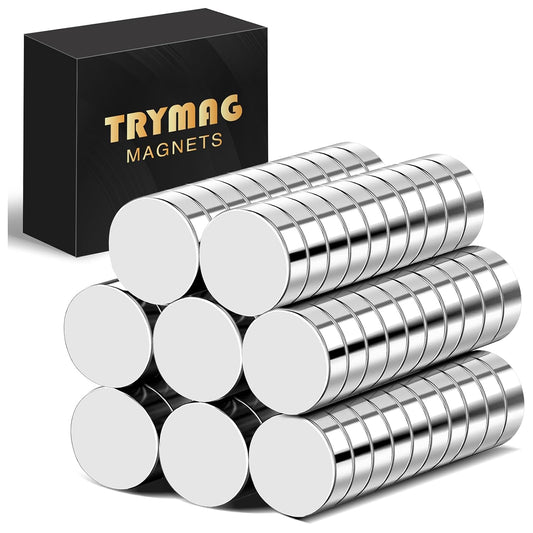 TRYMAG 80Pcs Small Round Magnets, 8x2mm Refrigerator Magnet