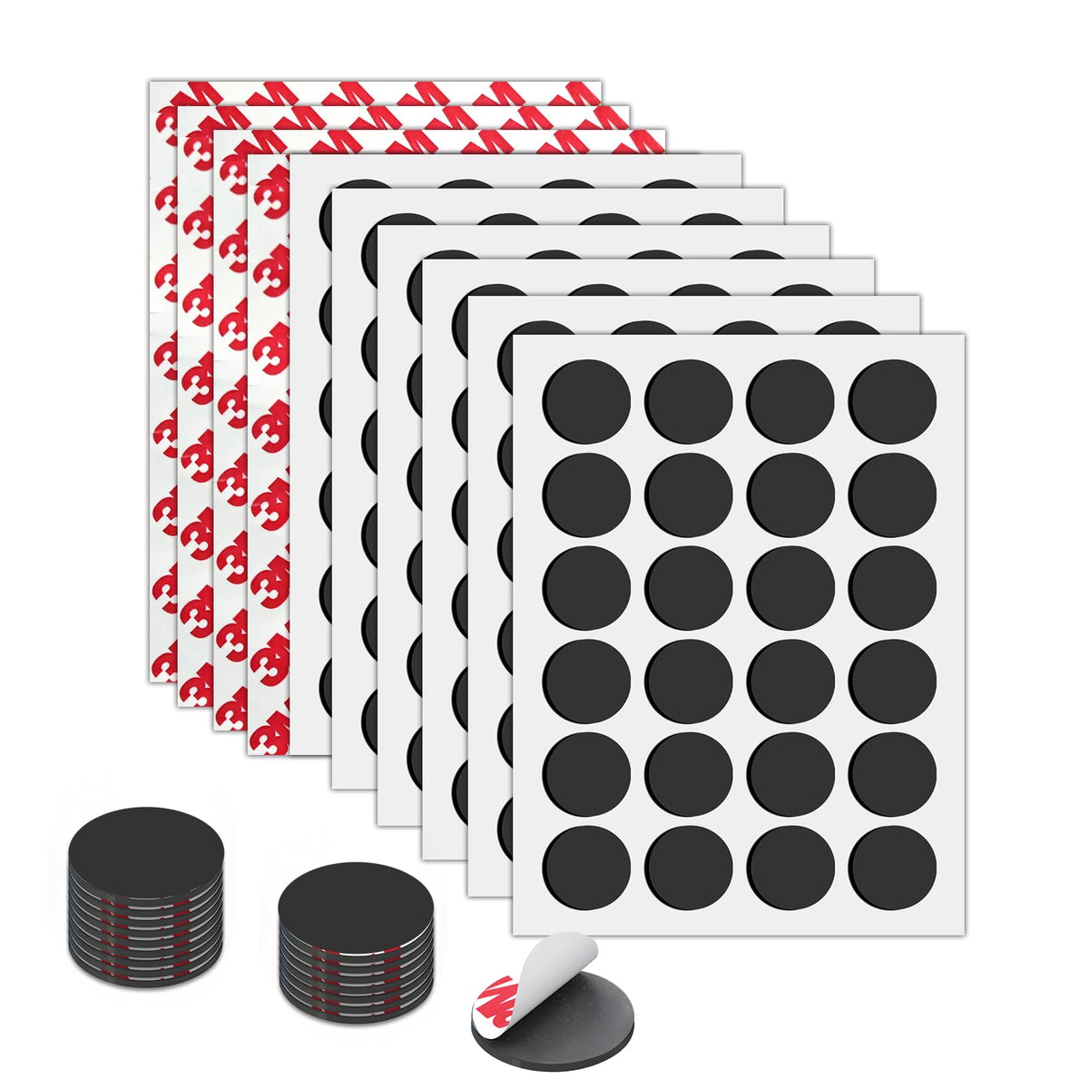 Small Magnets with Adhesive Backing for Crafts,Self Sticky Magnetic Sticker,Round Adhesive Dot Magnets for Classroom (36Pcs Circle 3/4 X 0.08 Rubber Magnets)