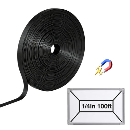 Magnetic Whiteboard Tape for Office,Fine Line Gridding Tape - 1/5 in x 40 yd x 24 mil,High Energy Thin Strip Magnets,Black 120 Feet