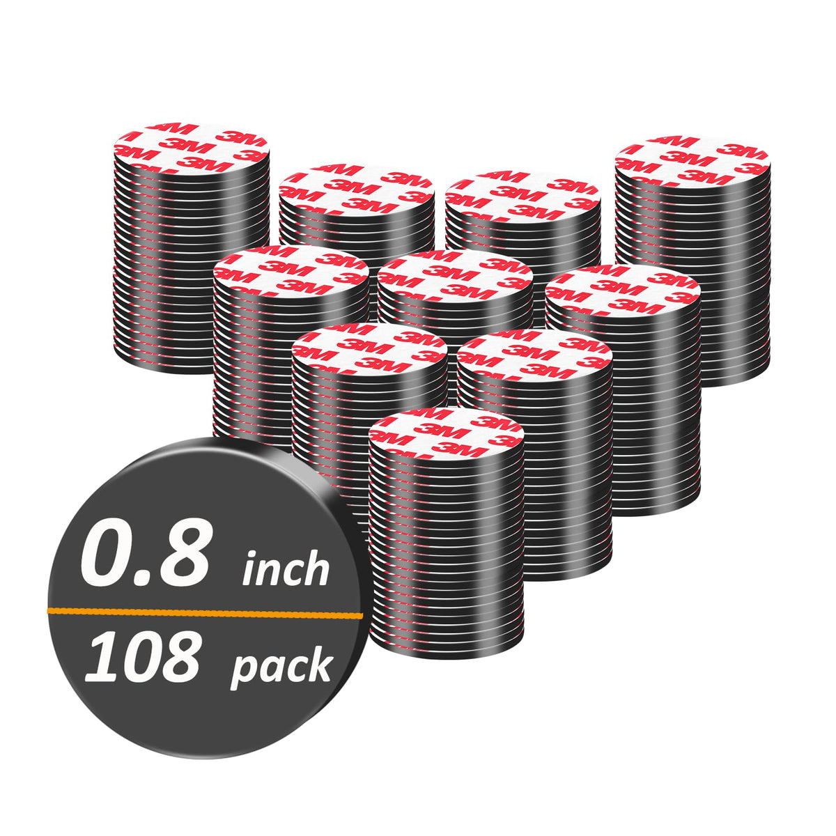 36Pack, Round Magnets Dots Peel and Stick, (Diameter 0.8" x 0.08" Thick) Precut Magnetic Tapes with Adhesive Backing, Circle Flexible Magnets for DIY, Art Projects, whiteboards & Fridge