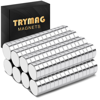 TRYMAG Small Neodymium Magnets, 200Pcs Round Rare Earth Magnet 8x3mm
