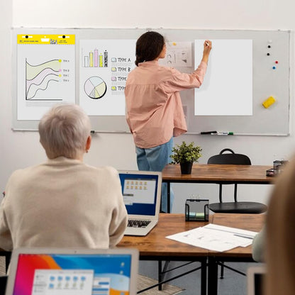 Sticky Easel Pad, Flip Chart Paper for Teachers 25 x 30 Inches, Super Sticky Bleed Resistant, Large White Premium Self Stick Easel Paper, 30 Sheets/Pad, 2 Pads
