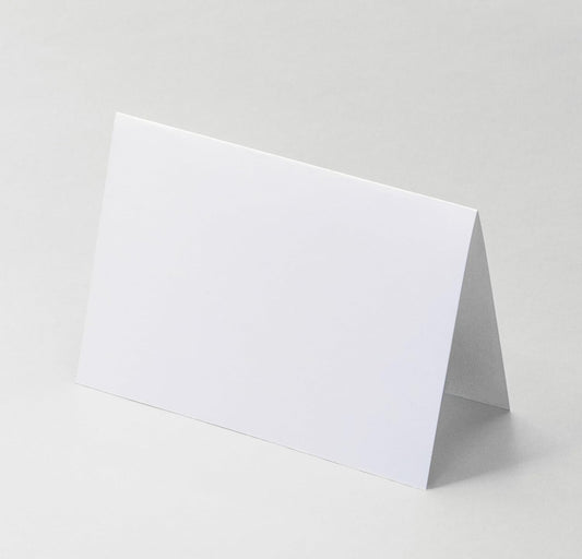 3,5x5"Plain White Folding Tent Cards (Set of 50)-7x5"Folds to 3,5x5"- Simple Blank Card Stock for Writing, Stamping, Drawing - Make Your Own Note, Thank You Cards