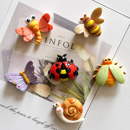 6pcs Insect Butterfly Fridge Magnets, Suitable for Kitchen, Office, Whiteboard, Dishwasher, Vibrant Colors, Gift for Christmas Fun Design with Colorful Patterns, Thanksgiving