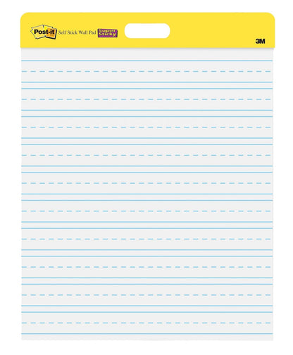 Post-it Easel Pad, 20 x 23 in, White Lined, 2 Pads, With Command Strips